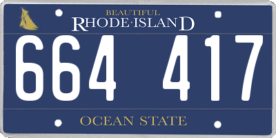 RI license plate 664417
