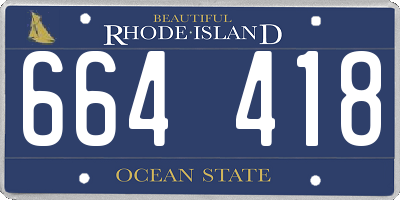 RI license plate 664418