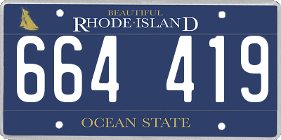 RI license plate 664419
