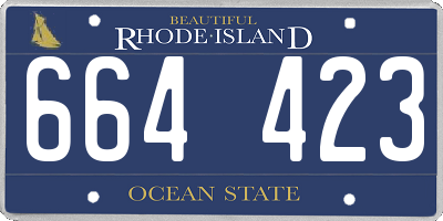 RI license plate 664423