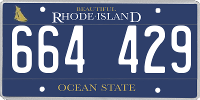 RI license plate 664429
