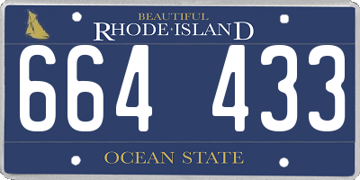 RI license plate 664433