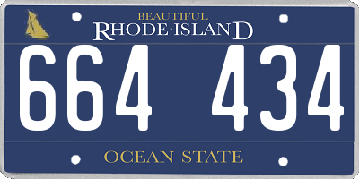 RI license plate 664434