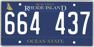 RI license plate 664437