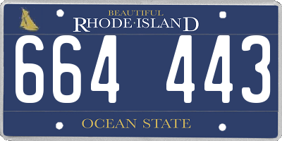 RI license plate 664443