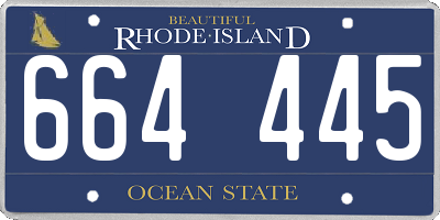 RI license plate 664445
