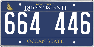 RI license plate 664446