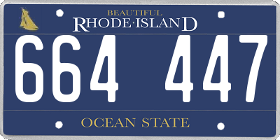 RI license plate 664447