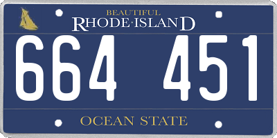 RI license plate 664451