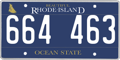 RI license plate 664463