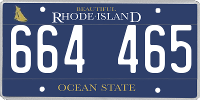 RI license plate 664465