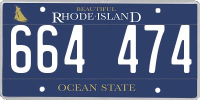 RI license plate 664474