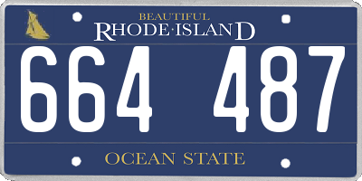 RI license plate 664487