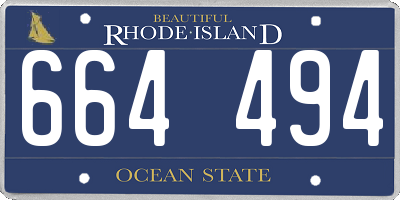 RI license plate 664494