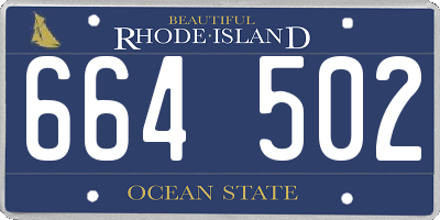 RI license plate 664502
