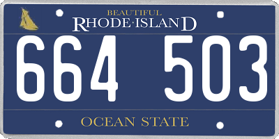 RI license plate 664503