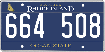 RI license plate 664508