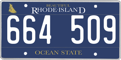 RI license plate 664509