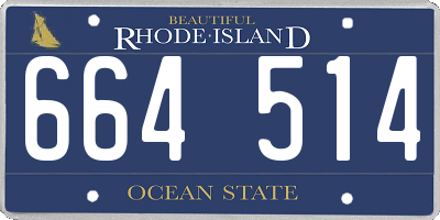 RI license plate 664514