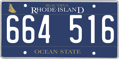 RI license plate 664516
