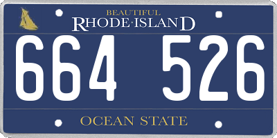 RI license plate 664526