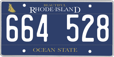 RI license plate 664528