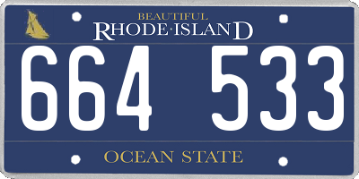 RI license plate 664533