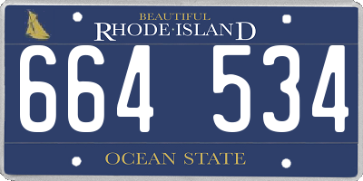 RI license plate 664534