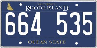 RI license plate 664535