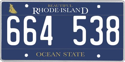 RI license plate 664538