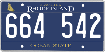 RI license plate 664542