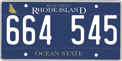 RI license plate 664545