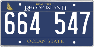 RI license plate 664547
