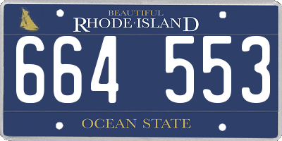 RI license plate 664553