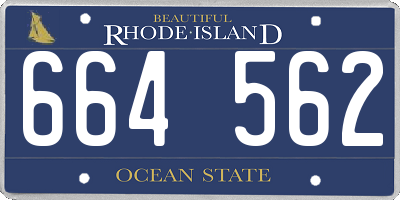 RI license plate 664562