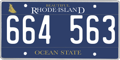 RI license plate 664563
