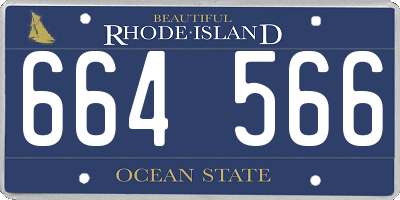 RI license plate 664566