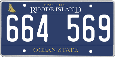 RI license plate 664569