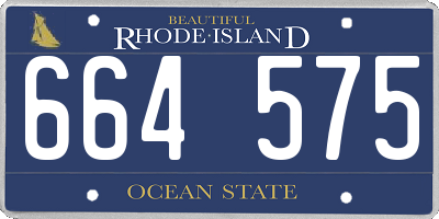 RI license plate 664575