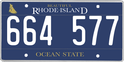 RI license plate 664577