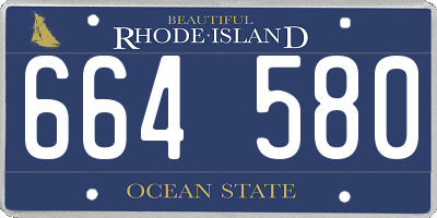 RI license plate 664580