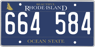 RI license plate 664584
