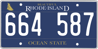 RI license plate 664587