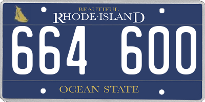 RI license plate 664600
