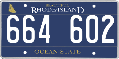 RI license plate 664602