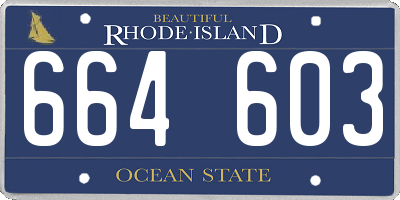 RI license plate 664603