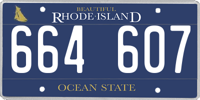 RI license plate 664607