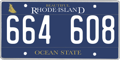 RI license plate 664608
