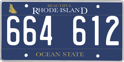 RI license plate 664612