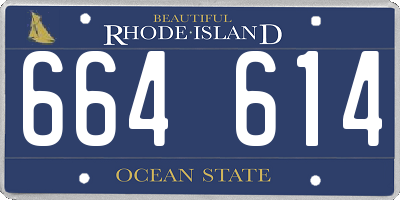 RI license plate 664614